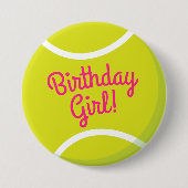 Tennis Birthday Party Ronde Button 7,6 Cm (Voorkant)