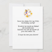 Tennis Birthday Save the Date Kaart (Achterkant)