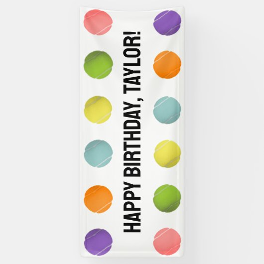 Tennis Birthday Spandoek (Verticaal)