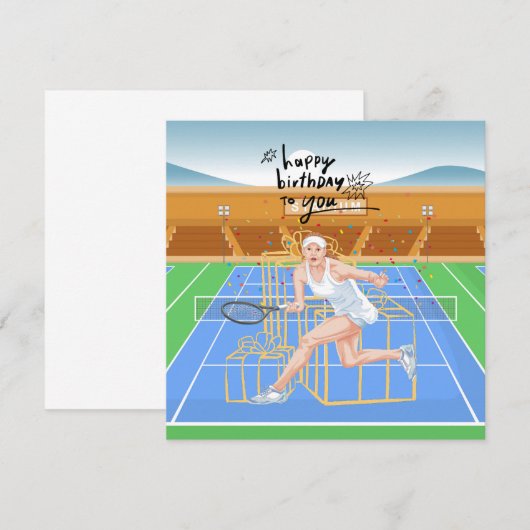 Tennis Birthday Special Wish for Tennis Player (Voorkant / Achterkant)