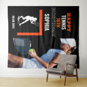 Tennis Birthday, Tennis Girl Player Backdrops Wandkleed (In Situ (horizontaal))