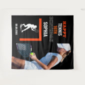 Tennis Birthday, Tennis Girl Player Backdrops Wandkleed (Voorkant (horizontaal))