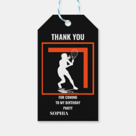 Tennis Birthday, Tennis Girl Player Cadeaulabel