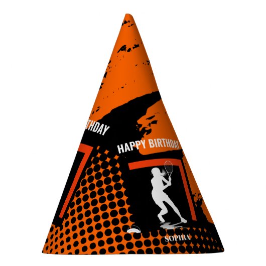 Tennis Birthday, Tennis Girl Player  Feesthoedjes (Rechts)