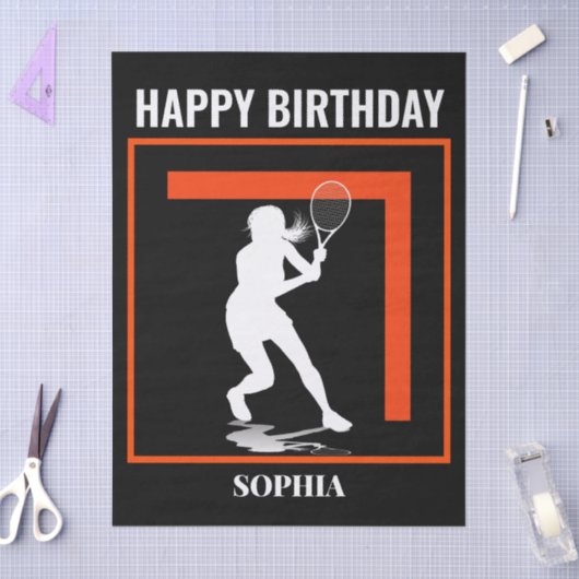 Tennis Birthday, Tennis Girl Player  Tissuepapier (Craft)