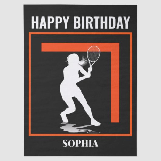 Tennis Birthday, Tennis Girl Player  Tissuepapier (Voorkant)