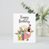 Tennis Birthday voor speler Briefkaart (Staand voorkant)