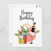 Tennis Birthday voor speler Briefkaart (Voorkant / Achterkant)