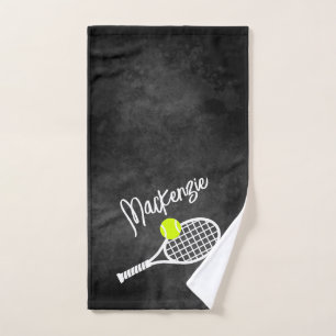 Tennis Black Grey Tie Dye Grunge Personeelsformati Handdoek