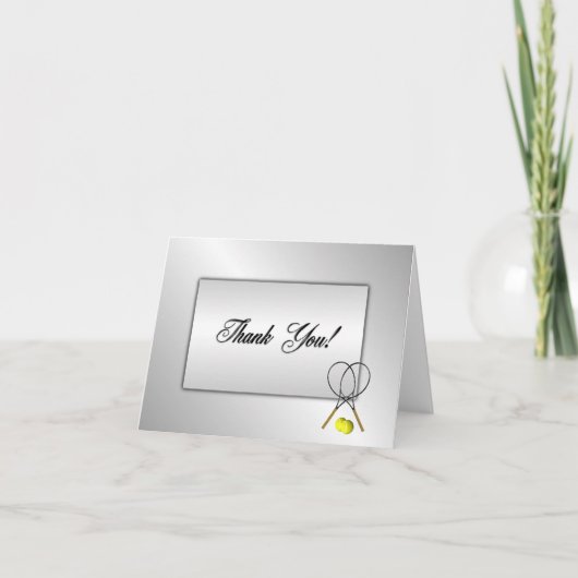 Tennis Blank in Dank je Bedankkaart (Voorkant)