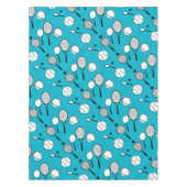 Tennis blauw zwart wit tafelkleed (Voorkant)