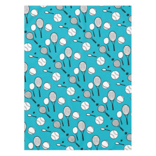 Tennis blauw zwart wit tafelkleed