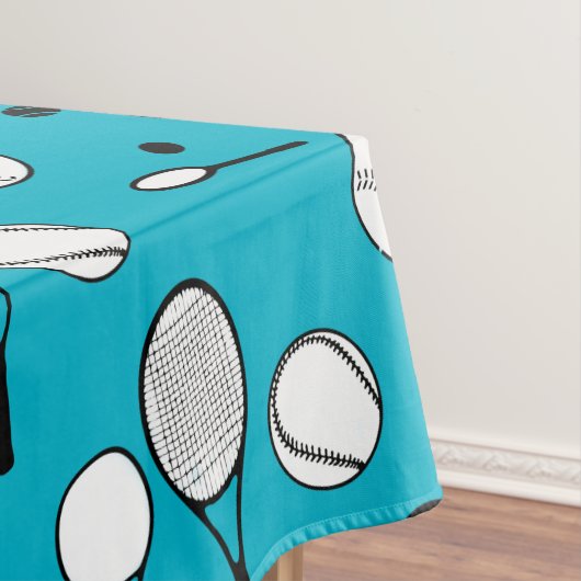 Tennis blauw zwart wit tafelkleed (Voorbeeld)