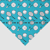 Tennis blauw zwart wit tissuepapier (Detail)