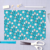 Tennis blauw zwart wit tissuepapier (Craft)