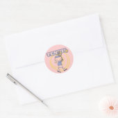 TENNIS - Blond Meisje Tshirts en Geschenken Ronde Sticker (Envelop)