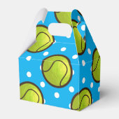 Tennis Blue Polka Dots Birthday Party Bedankdoosjes (Achterkant)