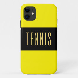 TENNIS Bold Modern Zwart Helder Gele Strepen Case-Mate iPhone Case