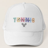 Tennis Bold Sportief Ontwerp met Rackets Trucker Pet (Voorkant)