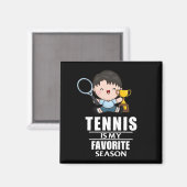 Tennis Boy speelt tennis Magneet (Voorkant / Achterkant)