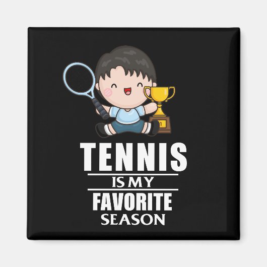 Tennis Boy speelt tennis Magneet (Voorkant)