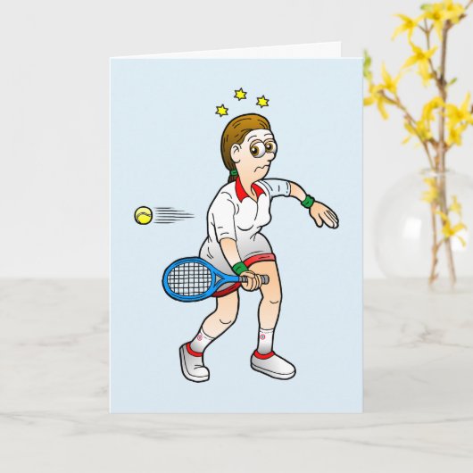 Tennis Break Point Happy Birthday Kaart (Gele Bloem)