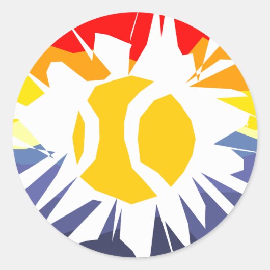 Tennis Break Ronde Sticker (Voorkant)