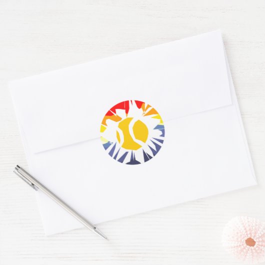 Tennis Break Ronde Sticker (Envelop)