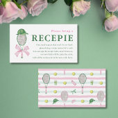 Tennis Bridal Shower Recipe Enclosure Card Insert Informatiekaartje