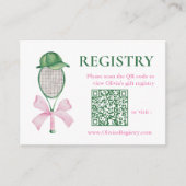 Tennis Bridal Shower Registry QR Code  Informatiekaartje (Voorkant)