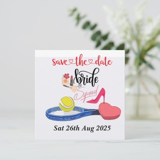 Tennis Bride squad Party Bachelorette Kaart (Staand voorkant)