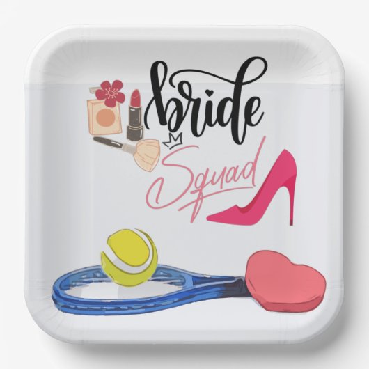 Tennis Bride squad Party Bachelorette Papieren Bordje (Voorkant)