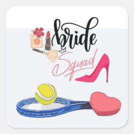 Tennis Bride squad Party Bachelorette Vierkante Sticker