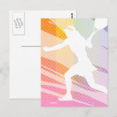 Tennis briefkaart met vrouw tennisspeler print (Voorkant / Achterkant)