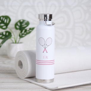 Tennis Briefpapier Roze Preppy Racket Monogram   Waterfles