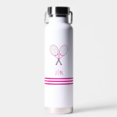 Tennis Briefpapier Roze Racquet Monogram Waterfles (Voorkant)