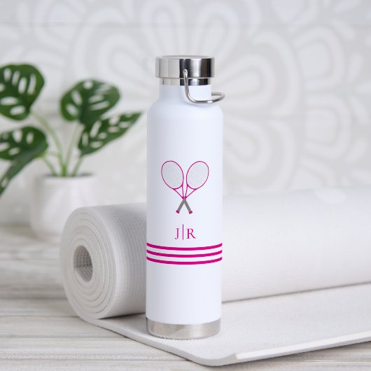 Tennis Briefpapier Roze Racquet Monogram Waterfles (Yoga (Gedraaid) )