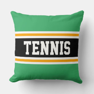 TENNIS Bright Kelly Groen Zwart Atletische Strepen Kussen