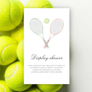 Tennis Bruidscadeau Shower display douche Informatiekaartje