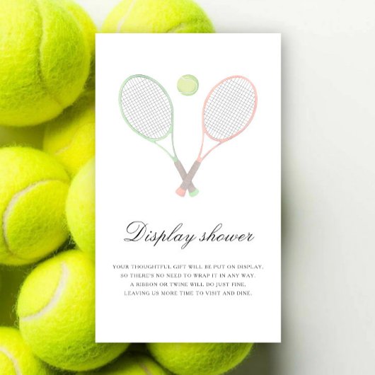 Tennis Bruidscadeau Shower display douche Informatiekaartje