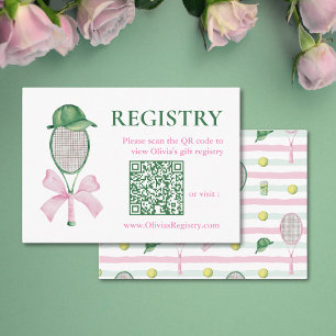 Tennis Bruidsfeest Cadeau Registratie QR Code Informatiekaartje