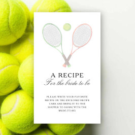 Tennis bruidsfeest recept voor de bruid informatiekaartje
