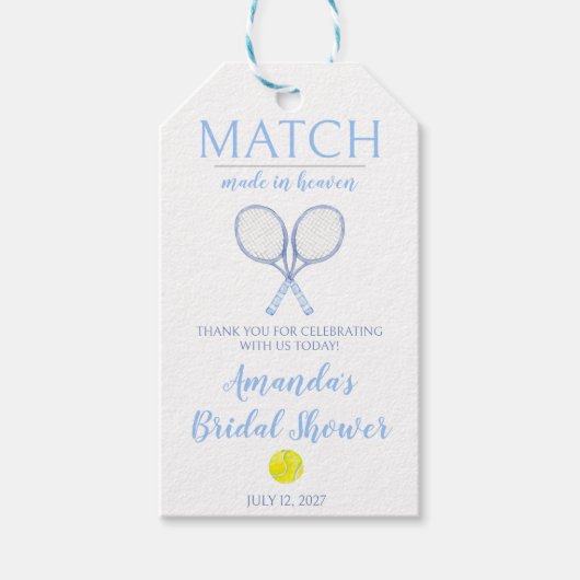 Tennis Bruiloft: Een Match Made in Heaven Cadeaulabel (Voorkant)