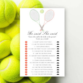 Tennis bruiloft - Hij zei dat zij zei spel