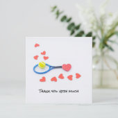 Tennis bruiloft met racket en liefdesharten (Staand voorkant)