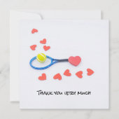 Tennis bruiloft met racket en liefdesharten (Voorkant)