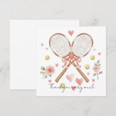 Tennis bruiloft met racket en liefdesharten (Voorkant / Achterkant)