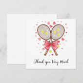 Tennis bruiloft met racket en liefdesharten (Voorkant / Achterkant)