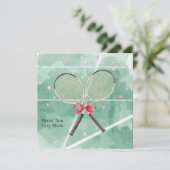 Tennis bruiloft met racket en liefdesharten (Staand voorkant)