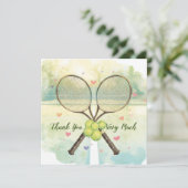 Tennis bruiloft met racket en liefdesharten (Staand voorkant)